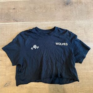SHE Darc Sport Wolves Black Cropped Graphic Tee